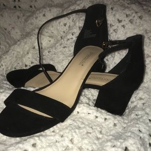 Black Clare Ankle Block Heels.